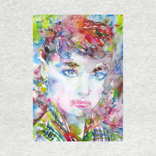 AUDREY HEPBURN watercolor portrait .7 by lautir